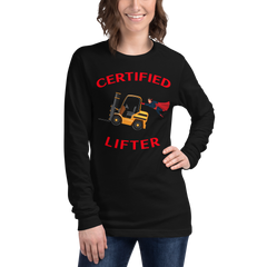 Forklift Superhero Certified Forklift Lifter GR Unisex Long Sleeve Tee