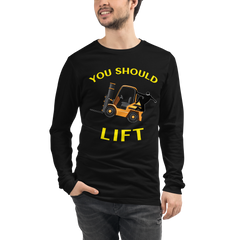 Forklift Ninja You Should Lift GY Unisex Long Sleeve Tee