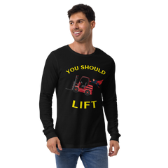 Forklift Superhero You Should Lift RY Unisex Long Sleeve Tee