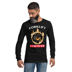 Forklift Ninja in Flames Forklift Certified GW Unisex Long Sleeve Tee