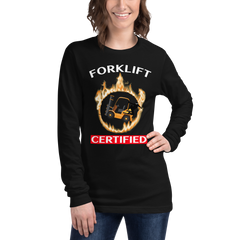 Forklift Ninja in Flames Forklift Certified GW Unisex Long Sleeve Tee