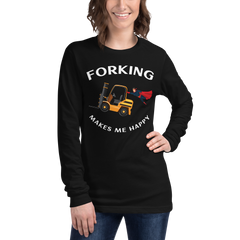 Forklift Superhero Forking Makes Me Happy GW Unisex Long Sleeve Tee