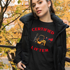 Forklift Superhero Certified Forklift Lifter GR Unisex Long Sleeve Tee