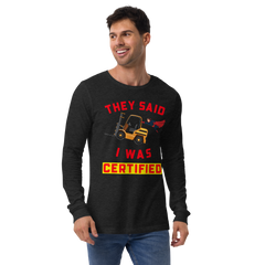 Forklift Superhero Forklift Certified GR Unisex Long Sleeve Tee