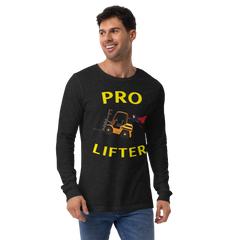 Forklift Superhero Pro Lifter GY Unisex Long Sleeve Tee