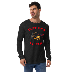 Forklift Superhero Certified Forklift Lifter GR Unisex Long Sleeve Tee