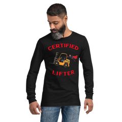 Forklift Superhero Certified Forklift Lifter GR Unisex Long Sleeve Tee