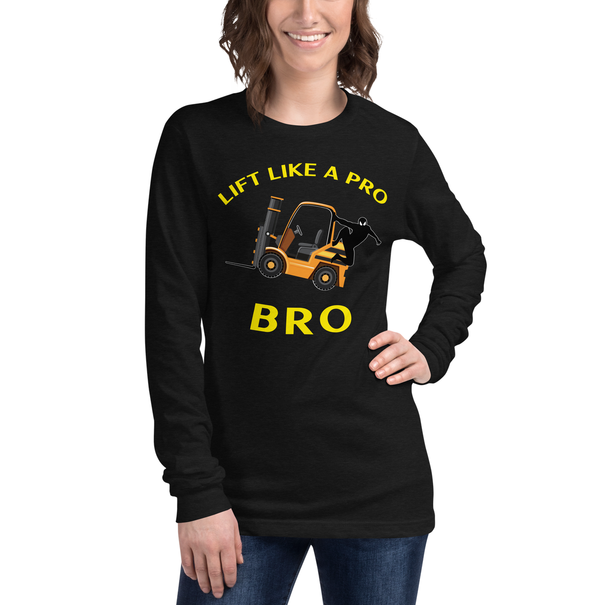 Forklift Ninja Lift Like a Pro Bro GY Unisex Long Sleeve Tee