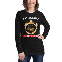 Forklift Ninja in Flames Forklift Certified GW Unisex Long Sleeve Tee