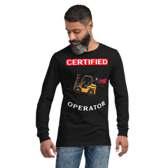 Forklift Superhero Certified Forklift Operator GW Unisex Long Sleeve Tee