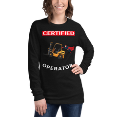 Forklift Superhero Certified Forklift Operator GW Unisex Long Sleeve Tee