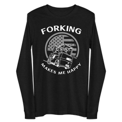 Vintage American Forklift, Forking Makes Me Happy WW Unisex Long Sleeve Tee