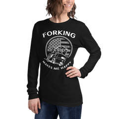 Vintage American Forklift, Forking Makes Me Happy WW Unisex Long Sleeve Tee