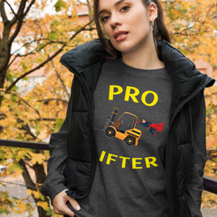 Forklift Superhero Pro Lifter GY Unisex Long Sleeve Tee