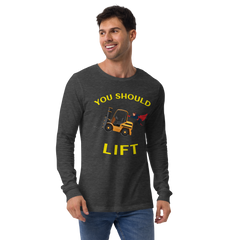 Forklift Superhero You Should Lift GY Unisex Long Sleeve Tee