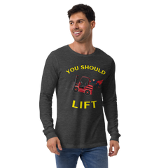 Forklift Superhero You Should Lift RY Unisex Long Sleeve Tee