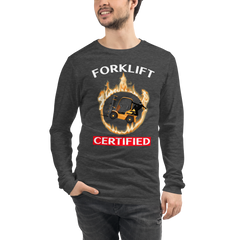 Forklift Ninja in Flames Forklift Certified GW Unisex Long Sleeve Tee