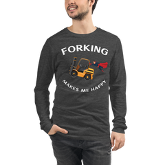 Forklift Superhero Forking Makes Me Happy GW Unisex Long Sleeve Tee