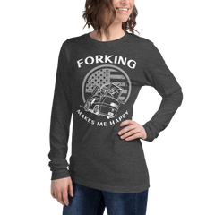 Vintage American Forklift, Forking Makes Me Happy WW Unisex Long Sleeve Tee