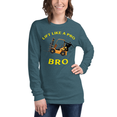 Forklift Ninja Lift Like a Pro Bro GY Unisex Long Sleeve Tee