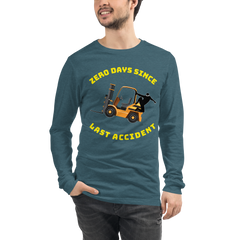 Forklift Ninja Zero Days Since Last Accident GY Unisex Long Sleeve Tee