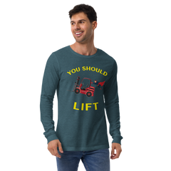 Forklift Superhero You Should Lift RY Unisex Long Sleeve Tee