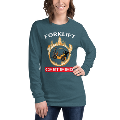 Forklift Ninja in Flames Forklift Certified GW Unisex Long Sleeve Tee