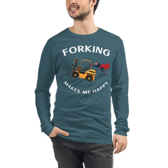 Forklift Superhero Forking Makes Me Happy GW Unisex Long Sleeve Tee