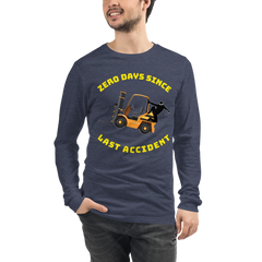 Forklift Ninja Zero Days Since Last Accident GY Unisex Long Sleeve Tee