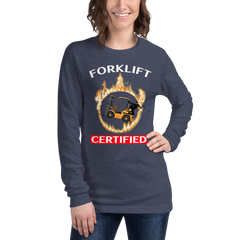 Forklift Ninja in Flames Forklift Certified GW Unisex Long Sleeve Tee