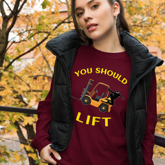 Forklift Ninja You Should Lift GY Unisex Long Sleeve Tee