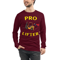 Forklift Superhero Pro Lifter GY Unisex Long Sleeve Tee