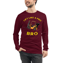 Forklift Ninja Lift Like a Pro Bro GY Unisex Long Sleeve Tee