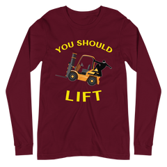 Forklift Ninja You Should Lift GY Unisex Long Sleeve Tee