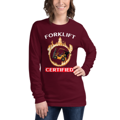 Forklift Ninja in Flames Forklift Certified GW Unisex Long Sleeve Tee