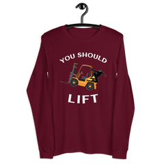 Forklift Ninja You Should Lift GW Unisex Long Sleeve Tee