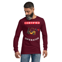 Forklift Superhero Certified Forklift Operator GW Unisex Long Sleeve Tee