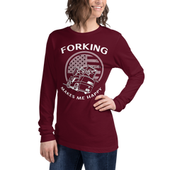 Vintage American Forklift, Forking Makes Me Happy WW Unisex Long Sleeve Tee