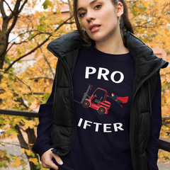 Forklift Superhero Pro Lifter RW Unisex Long Sleeve Tee