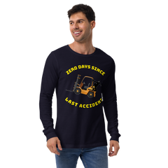 Forklift Ninja Zero Days Since Last Accident GY Unisex Long Sleeve Tee