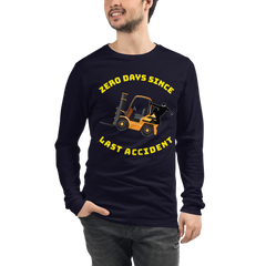 Forklift Ninja Zero Days Since Last Accident GY Unisex Long Sleeve Tee