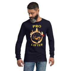 Forklift Superhero in Flames Pro Lifter GY Unisex Long Sleeve Tee