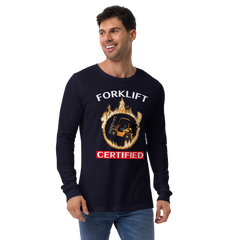 Forklift Ninja in Flames Forklift Certified GW Unisex Long Sleeve Tee