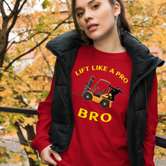 Forklift Ninja Lift Like a Pro Bro GY Unisex Long Sleeve Tee