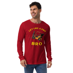 Forklift Ninja Lift Like a Pro Bro GY Unisex Long Sleeve Tee