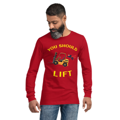 Forklift Superhero You Should Lift GY Unisex Long Sleeve Tee