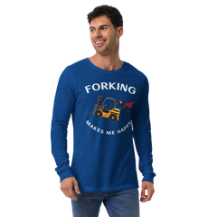 Forklift Superhero Forking Makes Me Happy GW Unisex Long Sleeve Tee