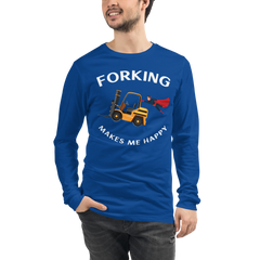 Forklift Superhero Forking Makes Me Happy GW Unisex Long Sleeve Tee