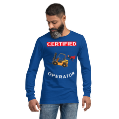 Forklift Superhero Certified Forklift Operator GW Unisex Long Sleeve Tee