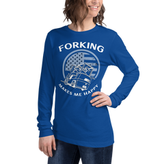 Vintage American Forklift, Forking Makes Me Happy WW Unisex Long Sleeve Tee